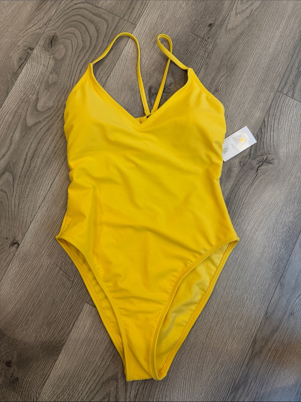 Shade & Shore Yellow V‑Neck One Piece Swimsuit